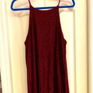 Burgundy Lace Swing Dress